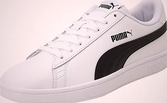 Puma Smash Platform V2 L Weiß Schwarz Turnschuhe Sneaker Schuhe Größe 9UK Neu mit Karton