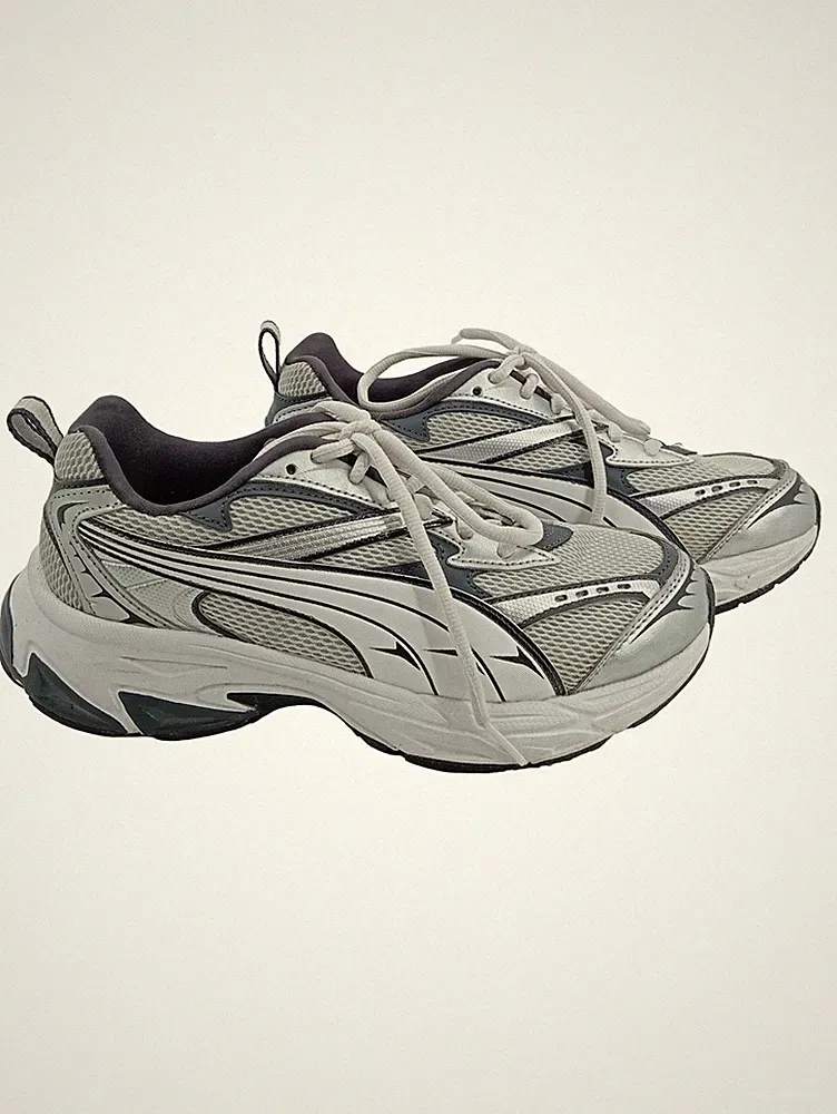 Puma Teveris Nitro Herren Sportschuhe Laufschuhe Grau Gr. 39 Schnürung