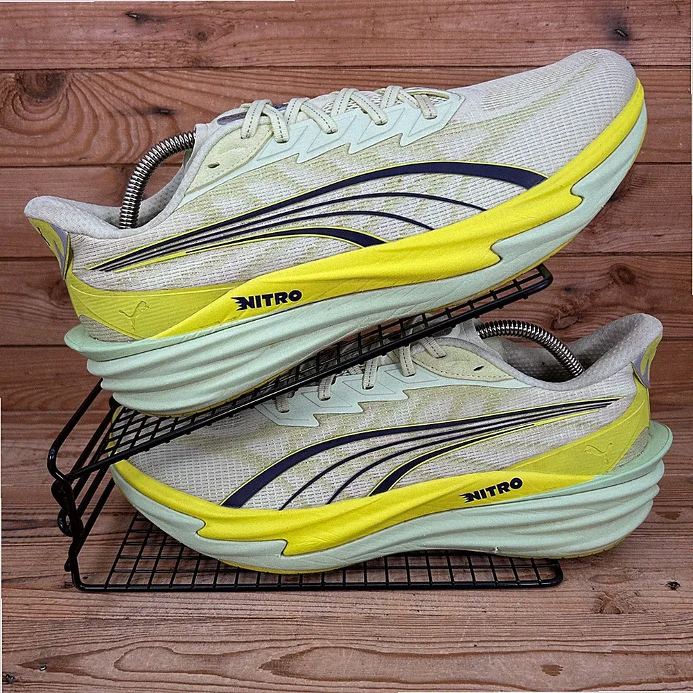 Puma Turnschuhe Herren UK 11 Deviate Nitro 4 Apple Spritz Lime Running Hyrox Schuhe
