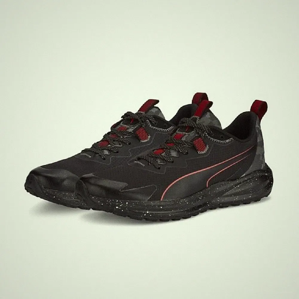 Puma Twitch Runner Trail Winter Herren Laufschuhe,Fußbett,Black/Red,Gr.40-48