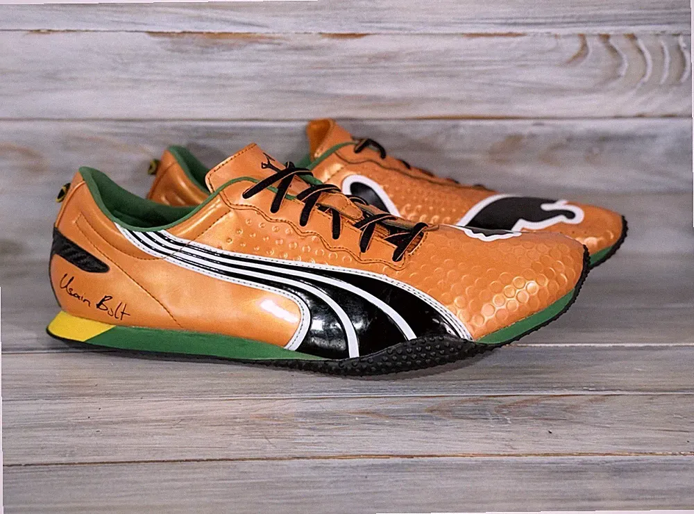 PUMA Usain Bolt 2009 Herren Laufschuhe Sneaker Orange Sportschuhe Sehr Selten