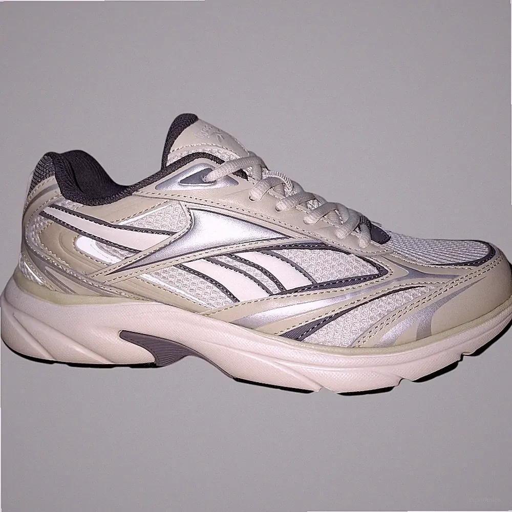 Reebok Belwave Herren Sneaker Laufschuhe Beige Grau Leder Leicht & Komfortabel