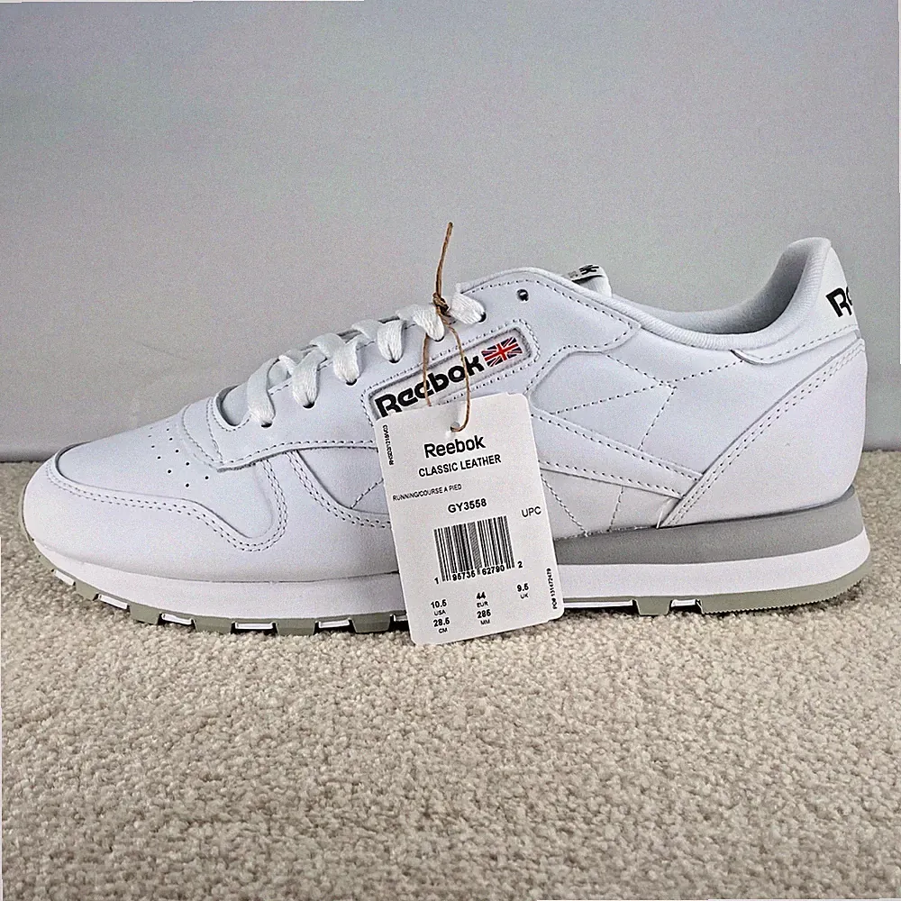 Reebok Classic Leather Mens Sneakers White Gray Gum Shoes Trainers Size GY3558