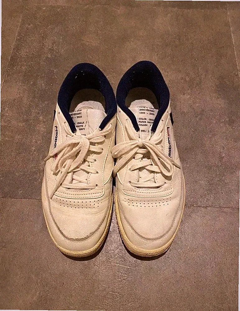 Reebok Club C Sneaker Herren 9,5 US 27,5cm Weiß Leder Top Zustand