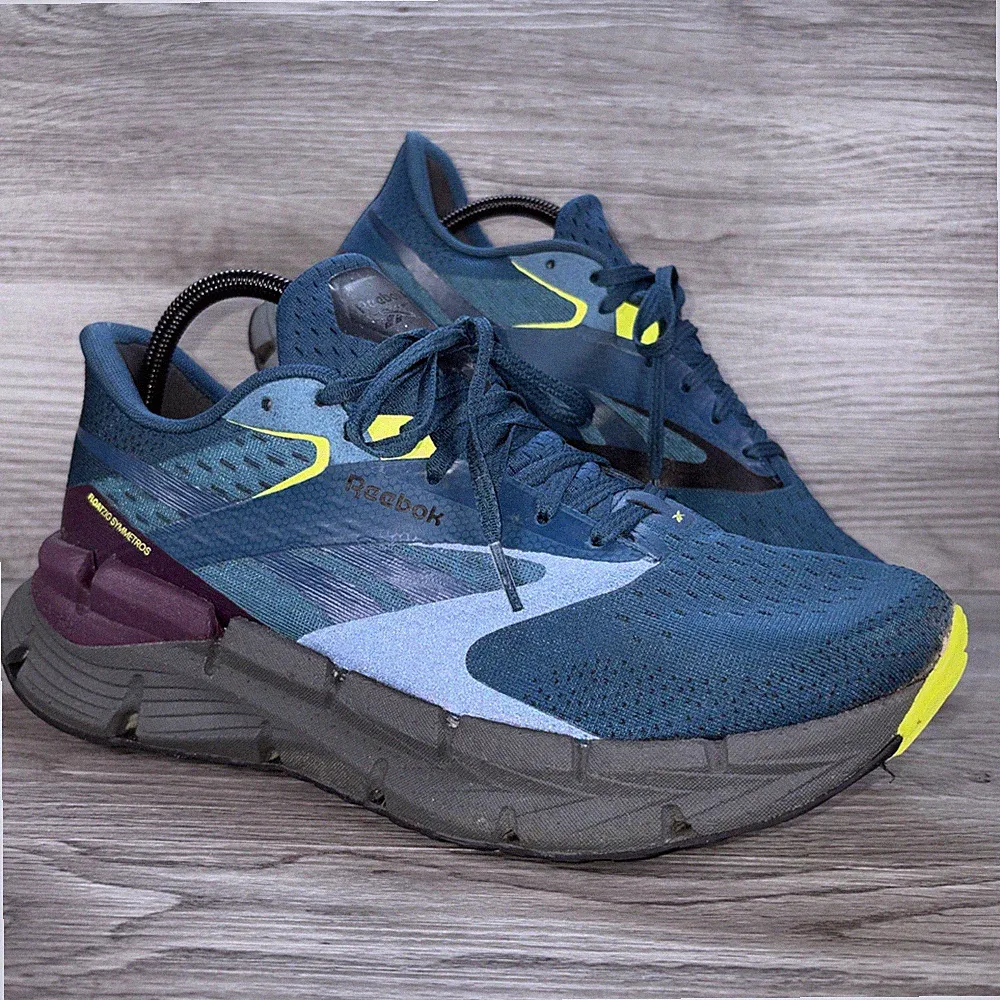 Reebok FloatZig Symmetros Herren Laufschuhe blau grau pflaume UK 9 Turnschuhe