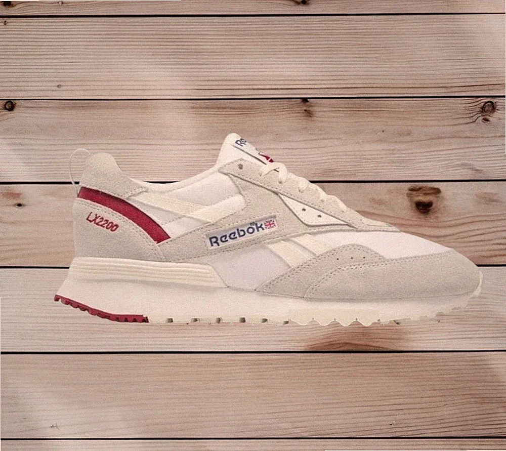 Reebok LX2200 HP7583 Classic Rot Weiß Turnschuhe Laufschuhe UK 8,5 Unisex Neu