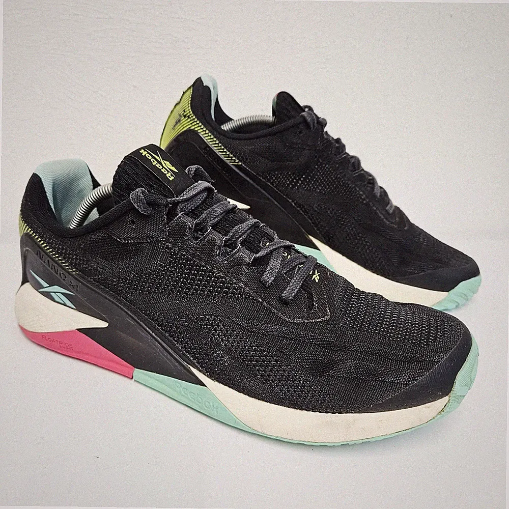 Reebok Nano X1 Vegan Schwarz Pink Neuwertig Herren Gr. UK 11 Trial Laufschuhe