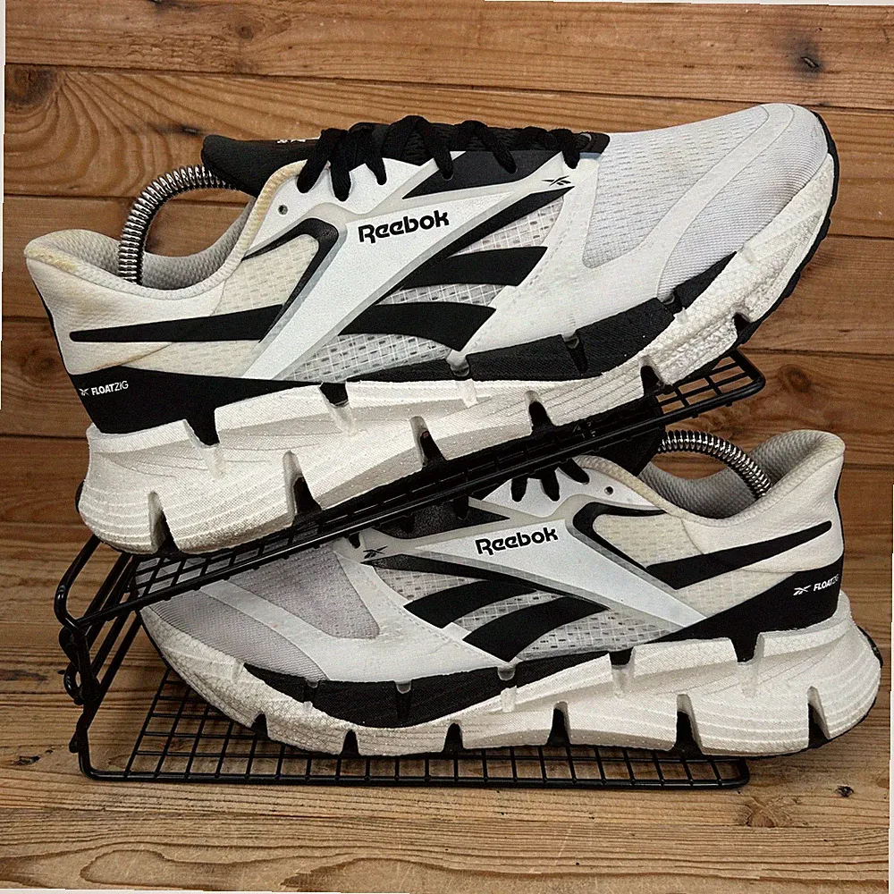 Reebok Turnschuhe Herren Größe UK 10 FloatZig 1 weiß schwarz Straße Laufen Fitnessschuhe