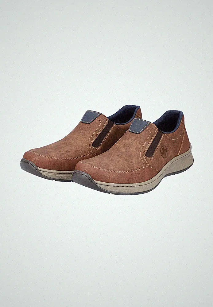 Rieker Herren Halbschuhe Businessschuhe Leder Schuhe 14362-24 Brown extra Weit