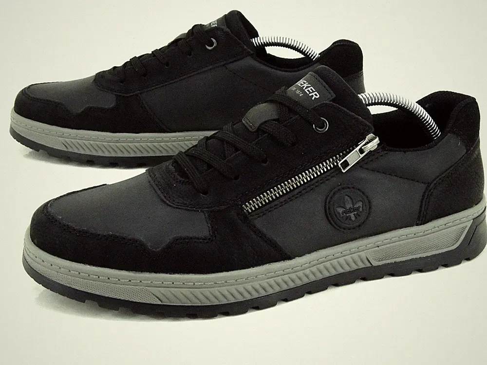 Rieker Herren Halbschuhe Sneaker Schuhe Slipper Freizeit Lauf Gr. 44 Schwarz
