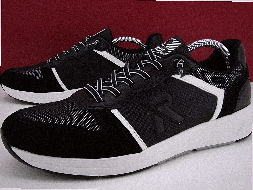 Rieker Herren Halbschuhe Sneaker Schuhe Slipper Freizeit Lauf Gr. 45 Schwarz