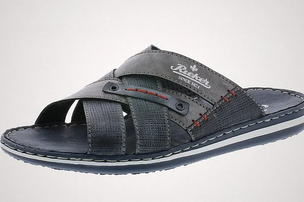 Rieker Herren Pantolette Blau 21062-15 Sommer Sandale Schuhe