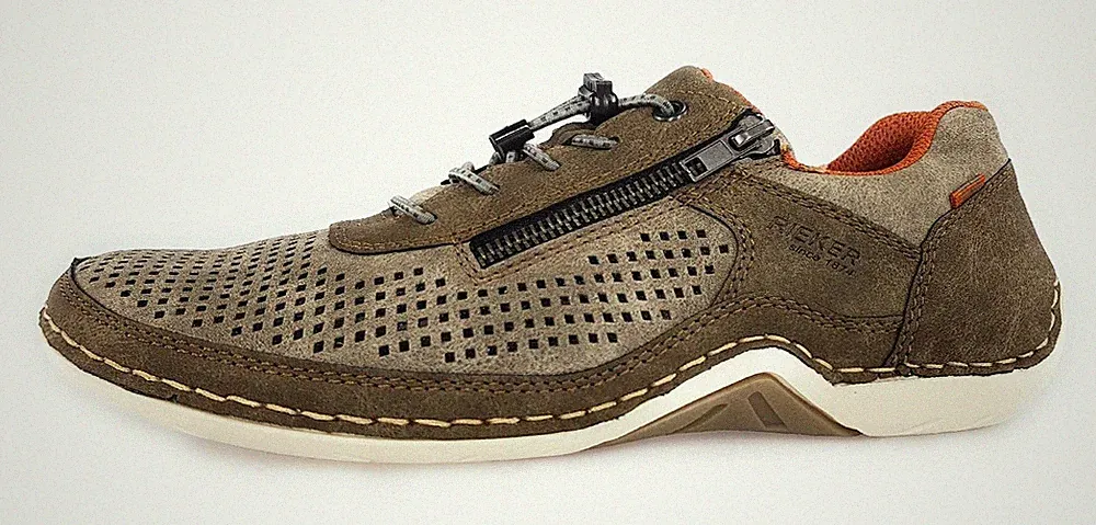 Rieker Herrenschuhe Schnürschuhe Sneaker low Grün Freizeit
