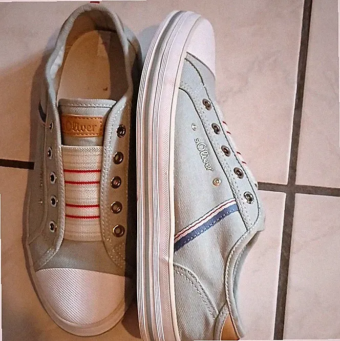 s.Oliver Herren Sneaker Low Top gestreift blau/weiß, Schnürsenkel, EU 40