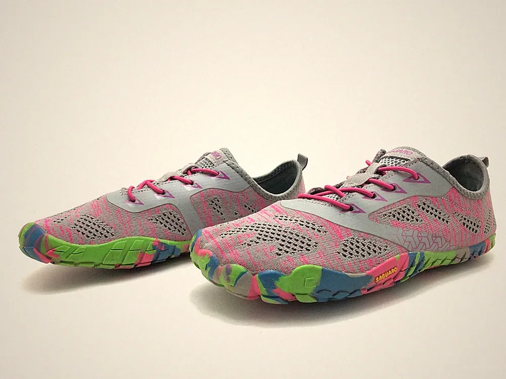 Saguaro Herren Barfußschuhe Gr. 41 Traillaufschuhe Halbschuhe Komfort Grau