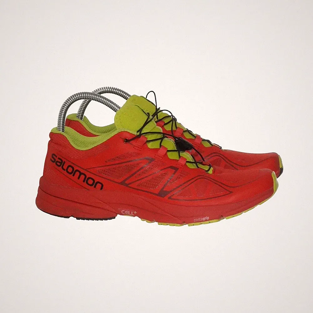 Salomon, Laufschuhe, Größe: 41 1/3, model: sonic pro, Rot/Gelb, Herren #IOJ