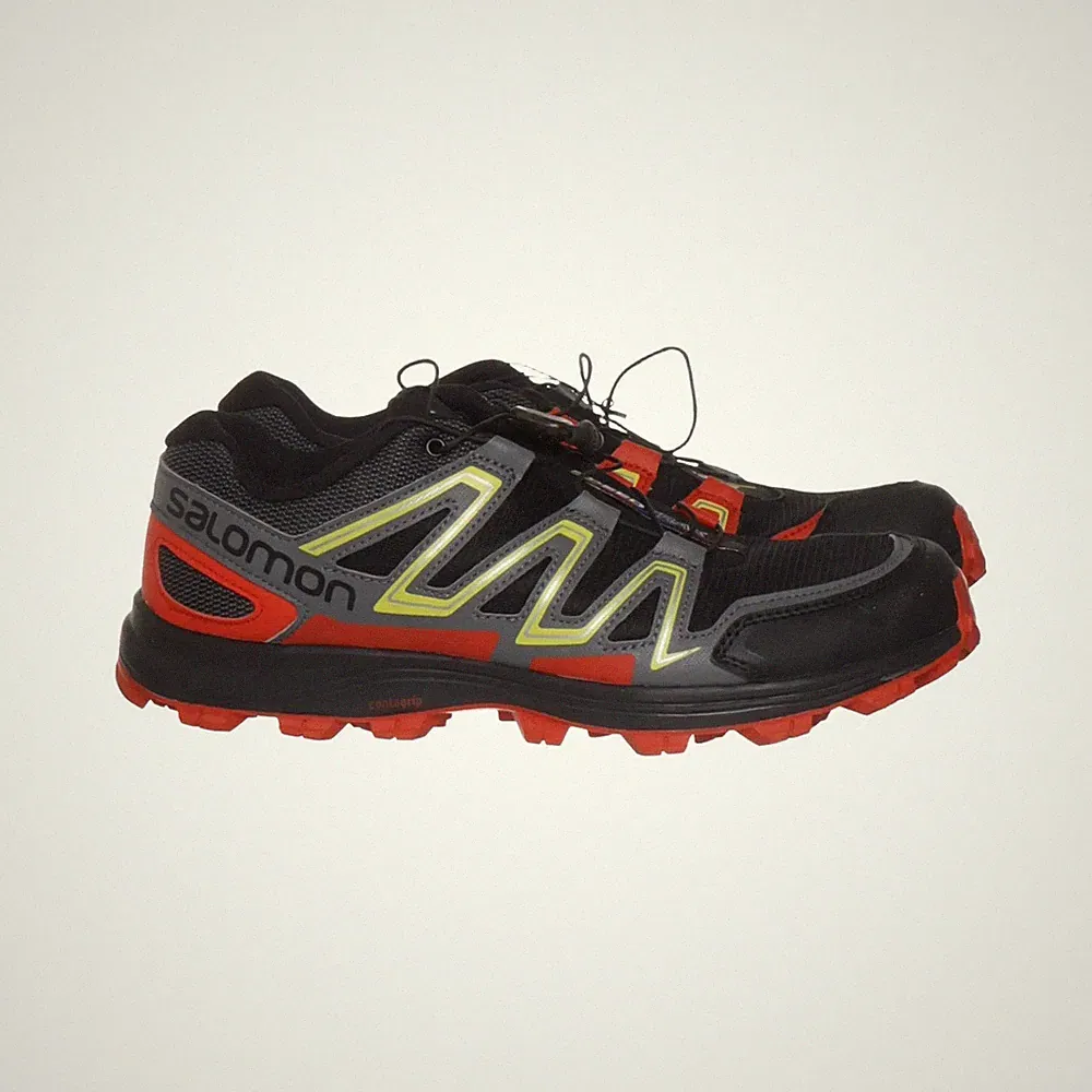 Salomon, Laufschuhe, Größe: 42, model: speedtrak, Schwarz/Rot/Gelb/Grau #Fg2