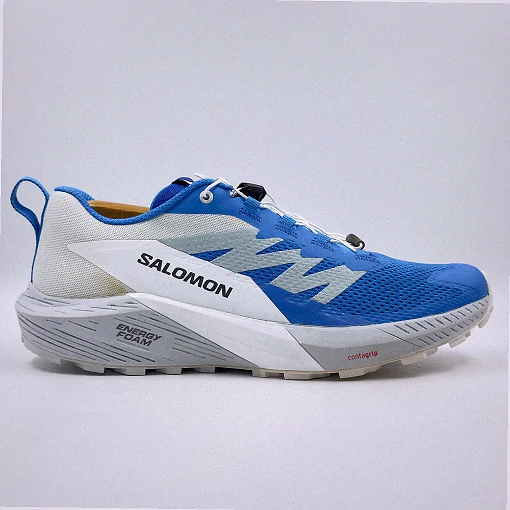 Salomon Sense Ride 5 Herren-Traillaufschuh blau-weiß Mesh UK-Größe 9