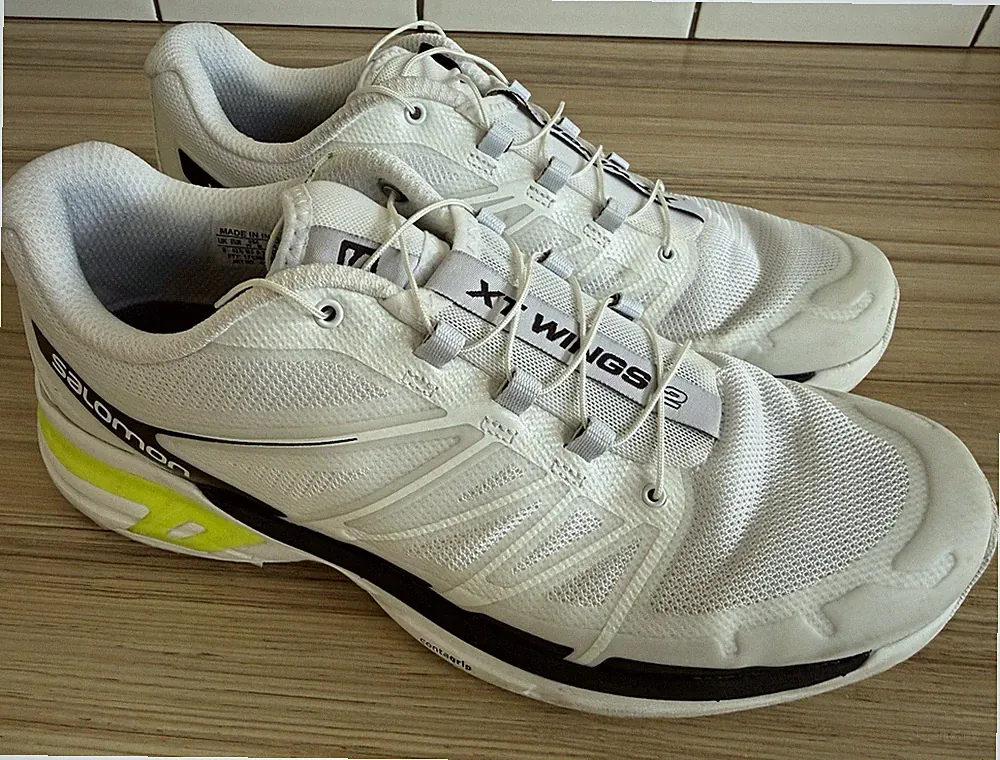 Salomon XT Wings 2 Herren Laufschuhe atmungsaktiv Mesh weiß/schwarz/gelb