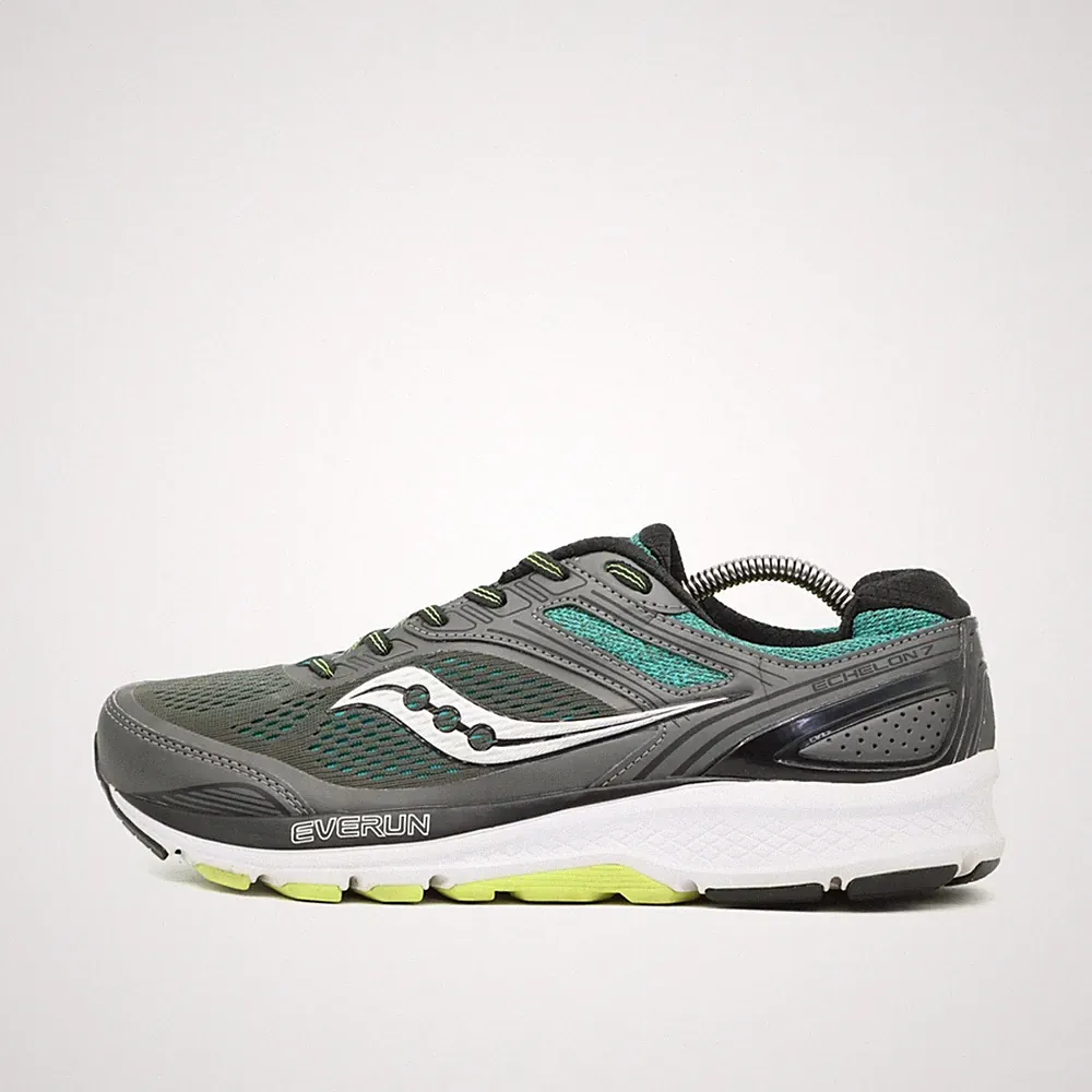 Saucony Herren Echelon 7 Sneaker Grau/Grün Everun Laufschuhe EU 43