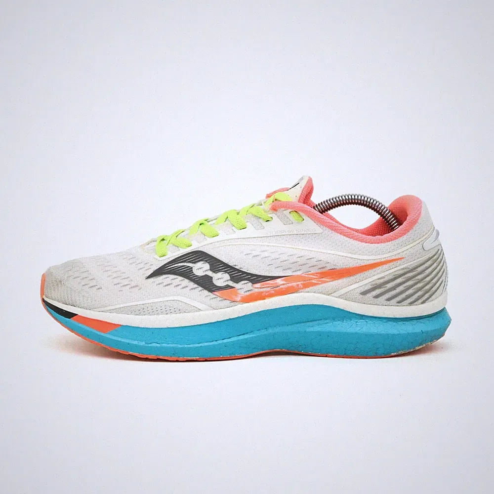 Saucony Herren Endorphin Speed Laufschuhe weiß/blau/neon Low-Top Laufschuh EU 46