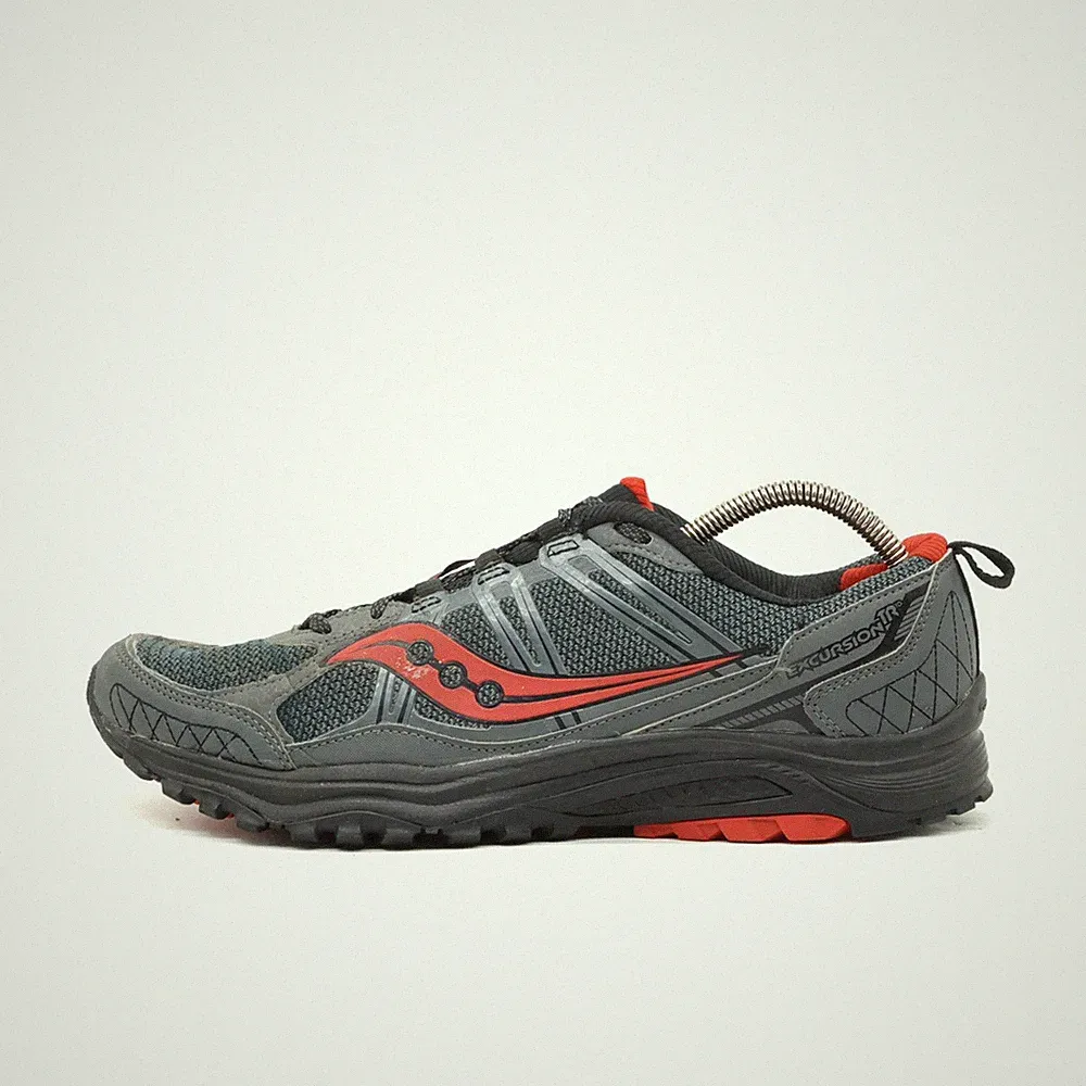 Saucony Herren Excursion TR Sneaker Grau Rot Rutschfest Laufschuhe EU 45