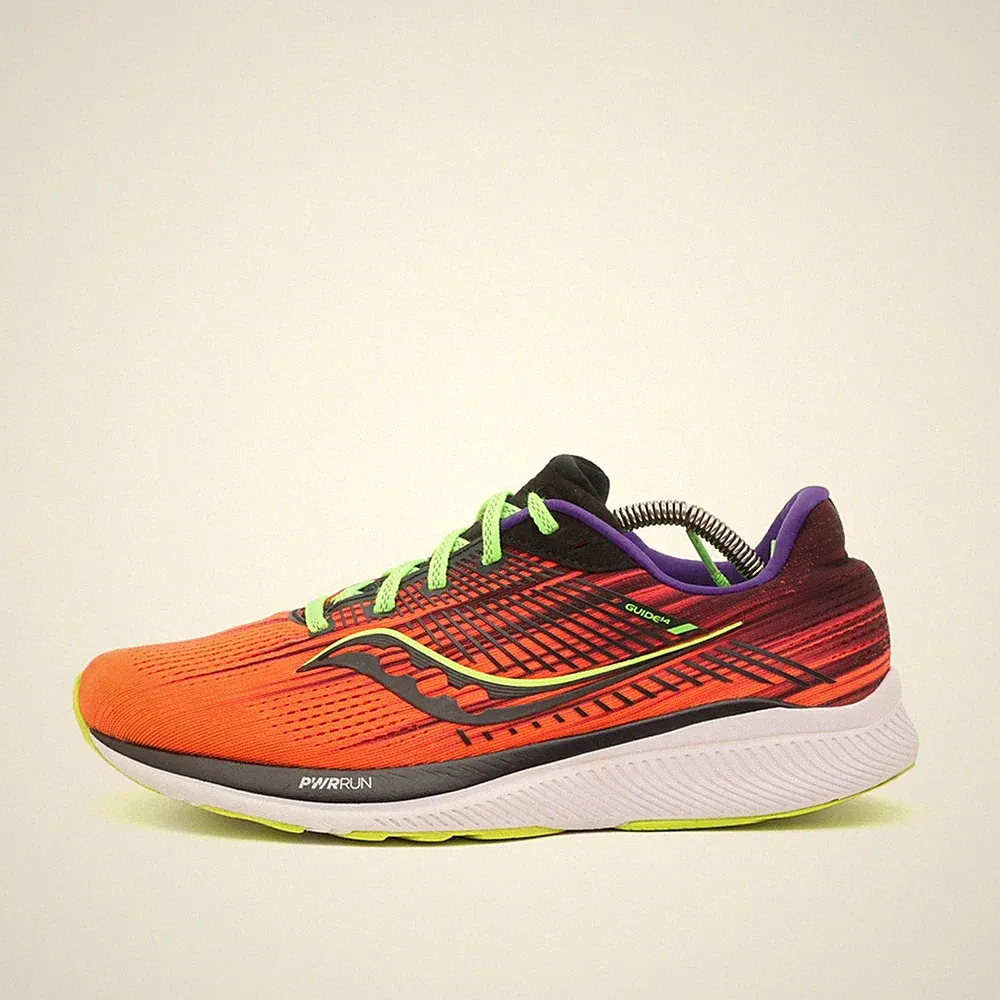 Saucony Herren Guide 14 Sneaker Orange PWRRUN-Dämpfung Laufschuhe EU 42