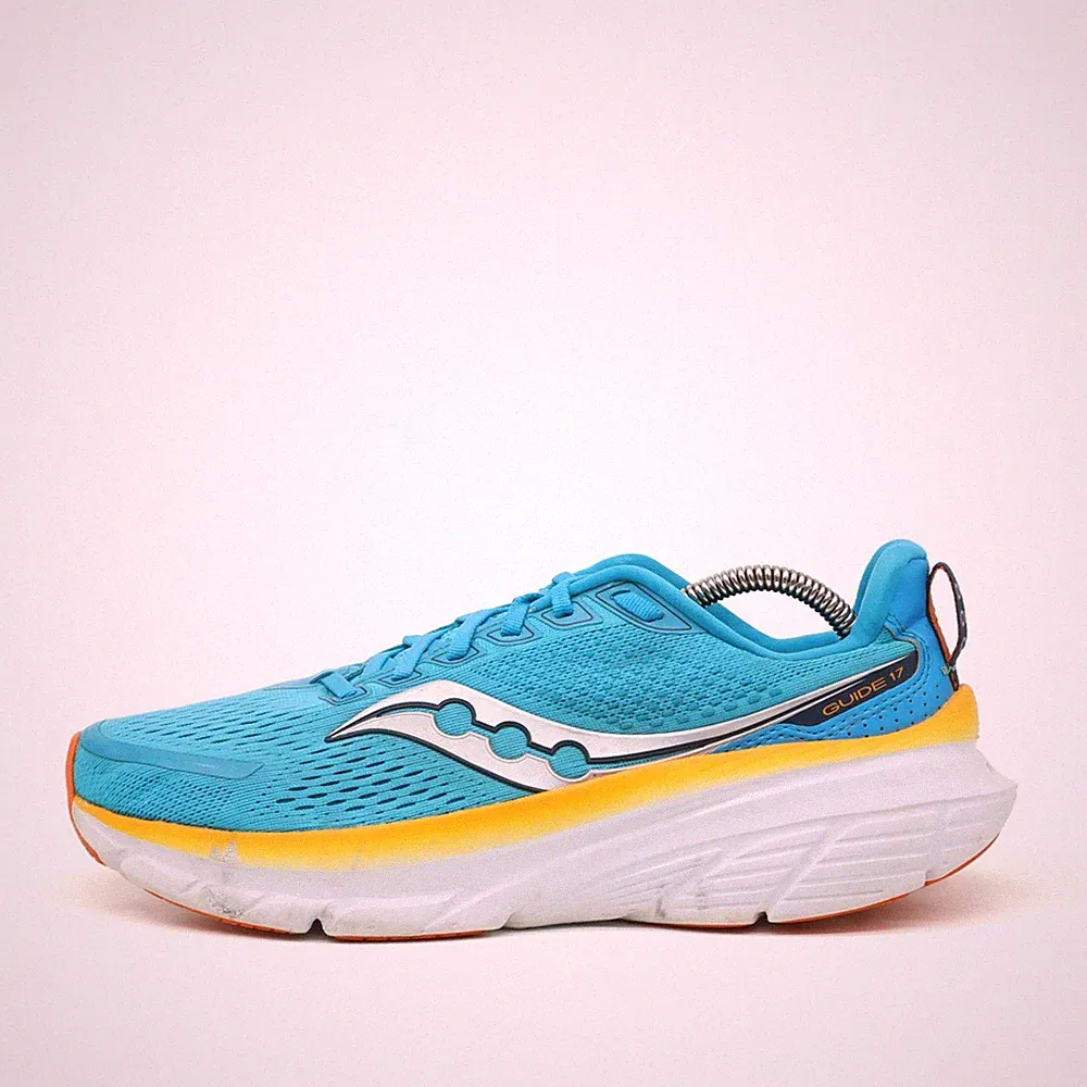 Saucony Herren Guide 17 Sportschuhe Blau/Orange Mesh Low-Top Laufschuhe EU 42