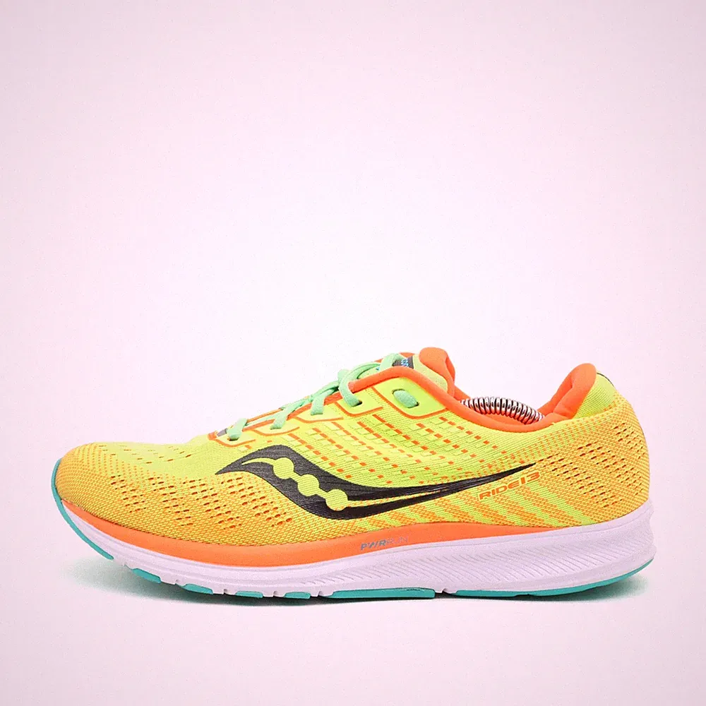 Saucony Herren Ride 13 Sneaker EU 44 Gelb/Orange/Grün S20579-10 PWRRUN