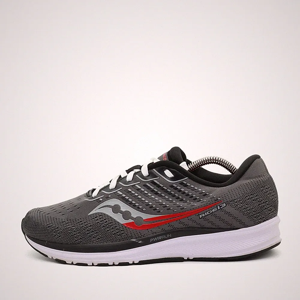 Saucony Herren Ride 13 Sportschuh EU 43 Grau/Rot/Schwarz S20579-30