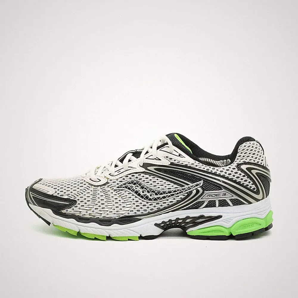 Saucony Herren Ride 3 Sportschuh EU 46.5 Weiß/Schwarz/Grün 20074-6