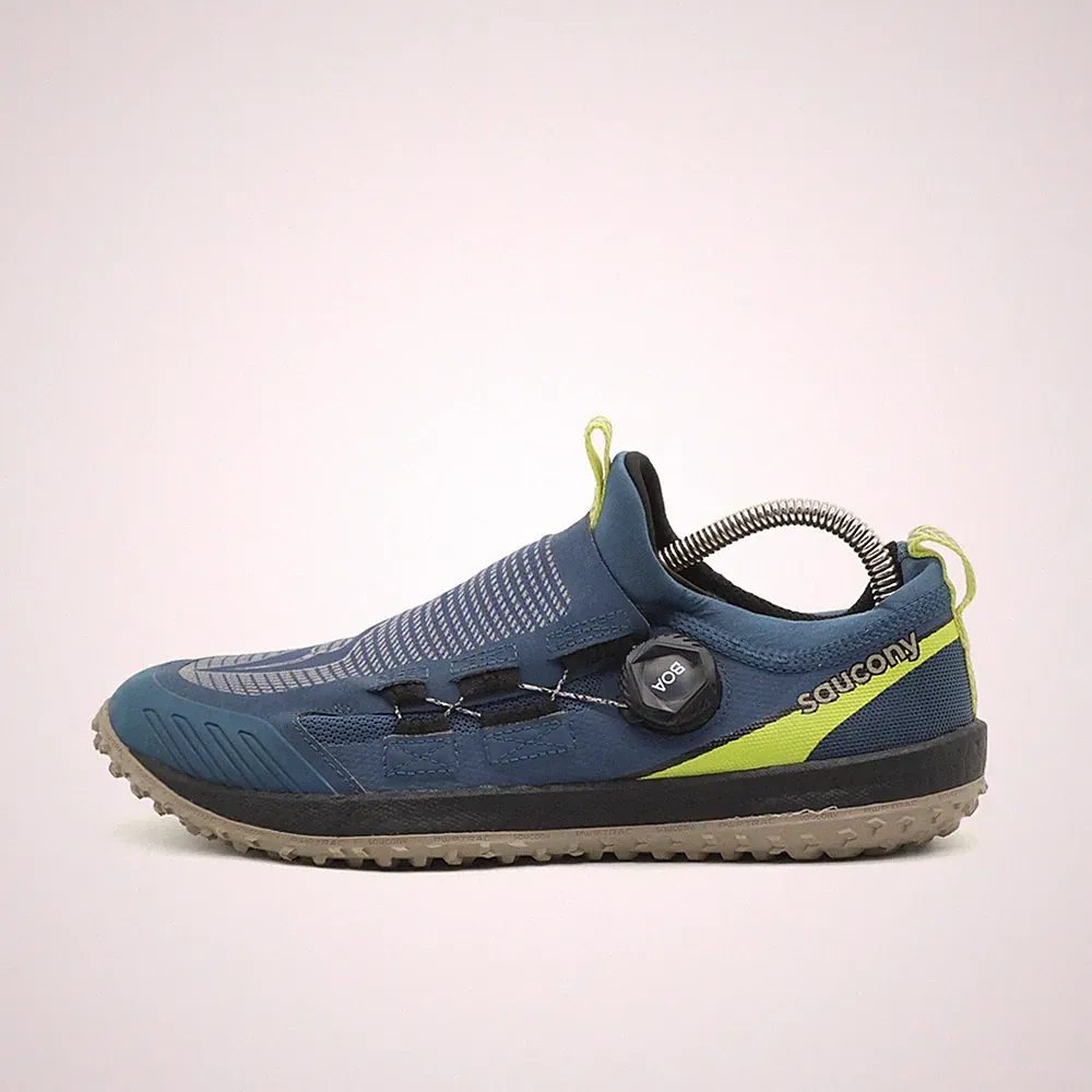 Saucony Herren Switchback Sportschuhe Blau/Gelb Trail Laufschuhe EU 40