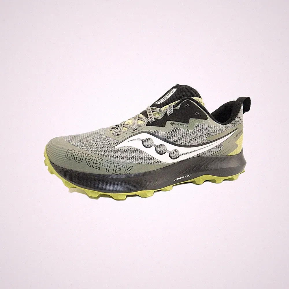 Saucony PERGRINE 14 GTX Sneaker Low Grün Laufschuhe Trail Herren Schuhe Gr.42