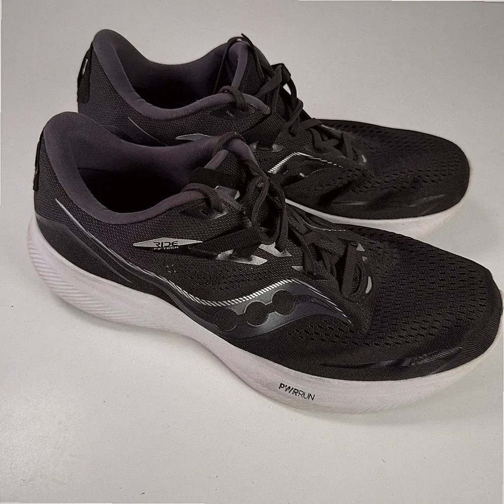 Saucony Ride 15 Herren Laufschuhe Schwarz Weiß PWRRUN US 12.5 EU 47