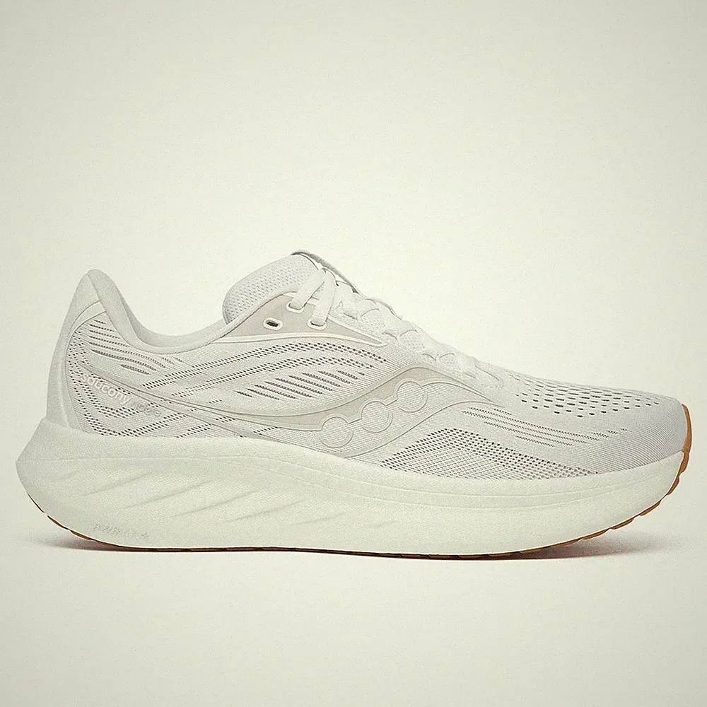 Saucony Ride 18 Men white gum Laufschuhe Joggingschuhe Herren