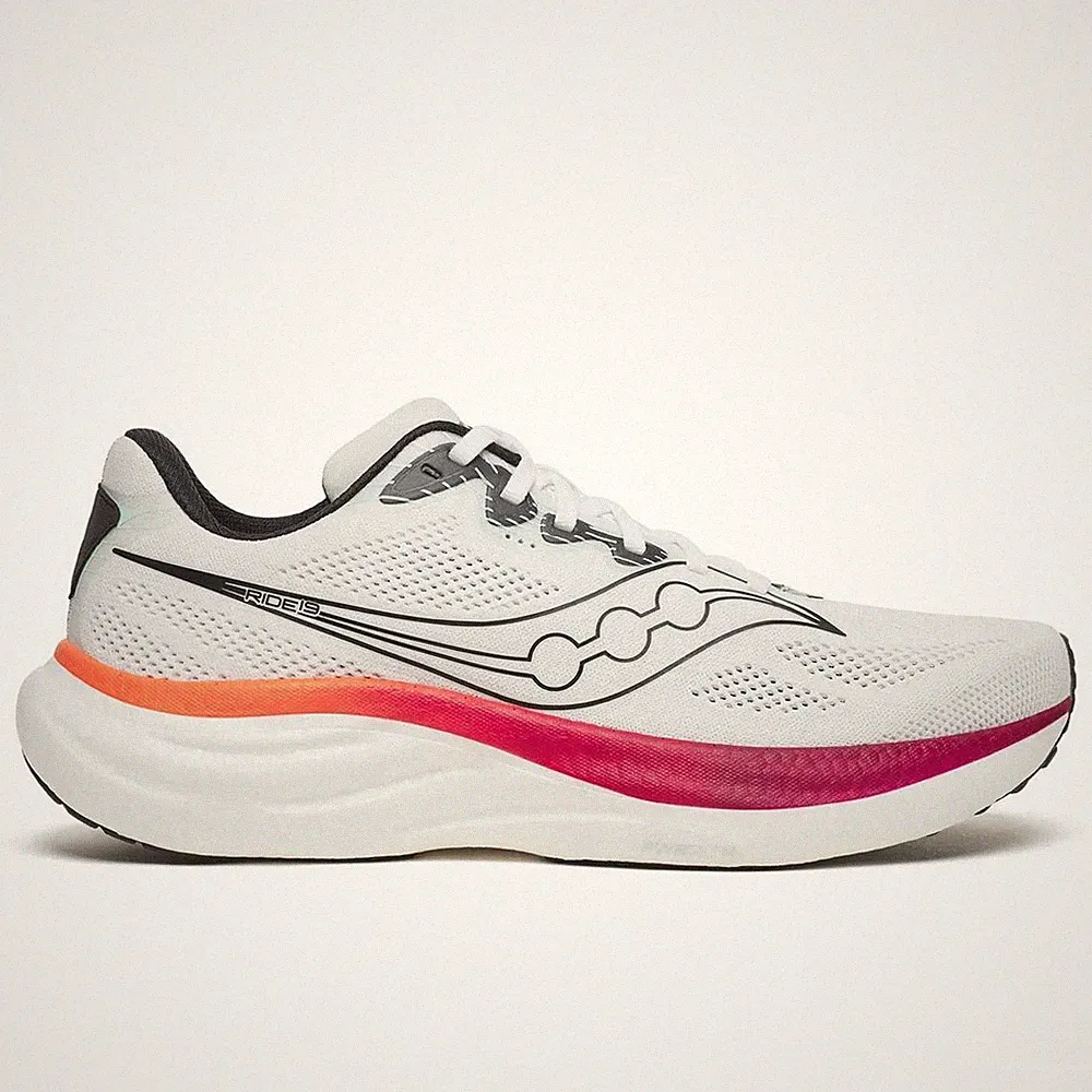 Saucony Ride 19 Men white crimson Laufschuhe Joggingschuhe Herren