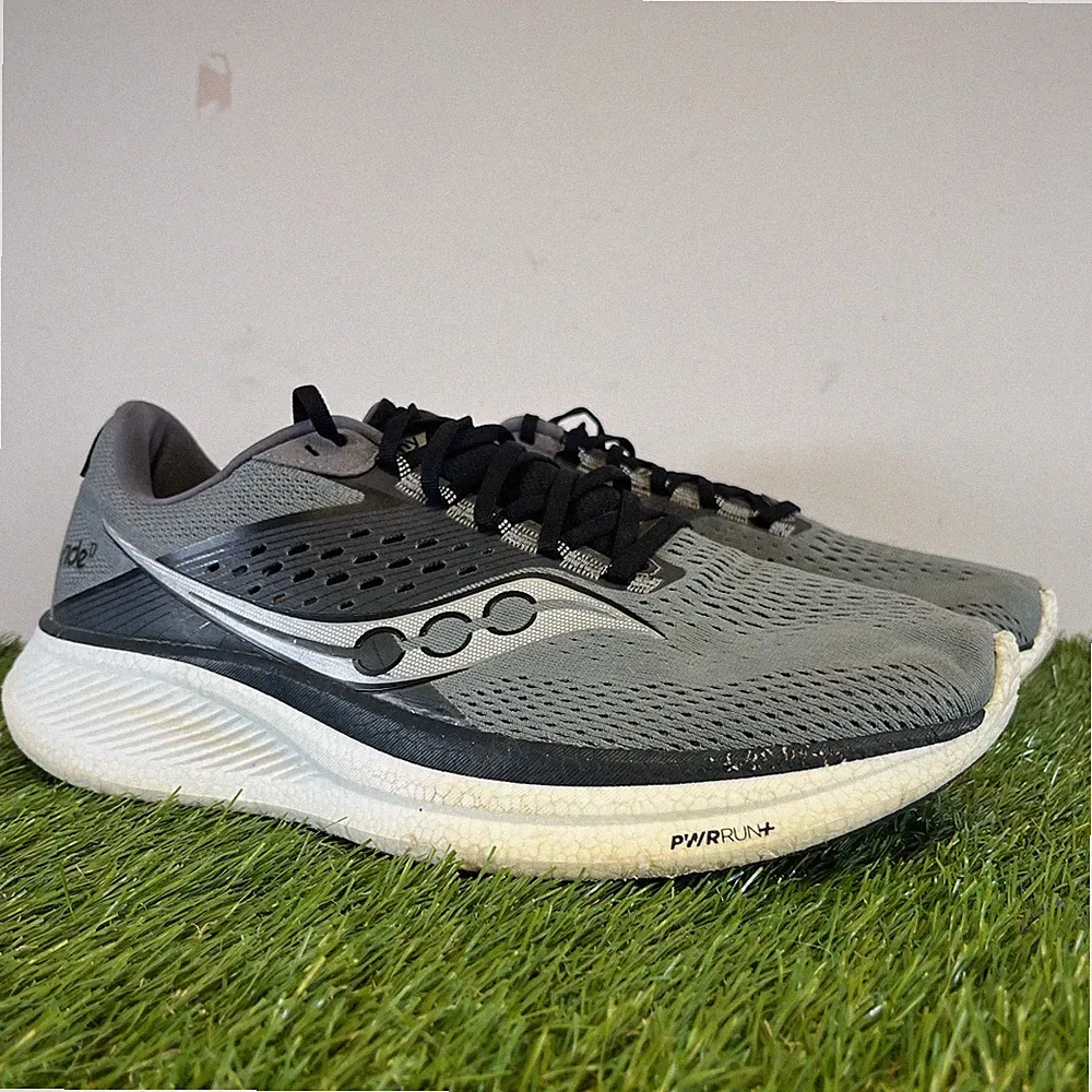 Saucony Turnschuhe Größe 12 Herren grau Ride 17 Schnürschuhe Walking Fitness Laufschuhe