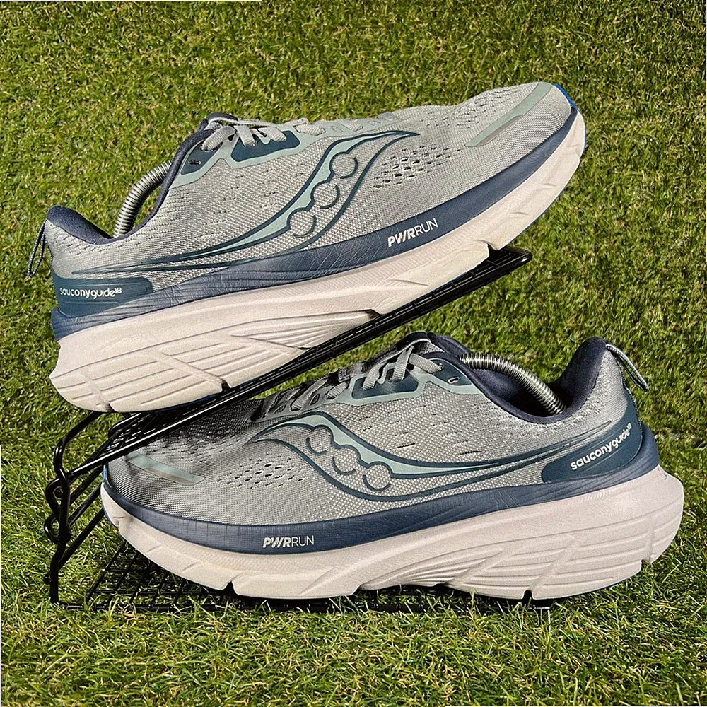 Saucony Turnschuhe Herren Größe UK 11 Guide 18 grau blau Laufen Fitnessschuhe