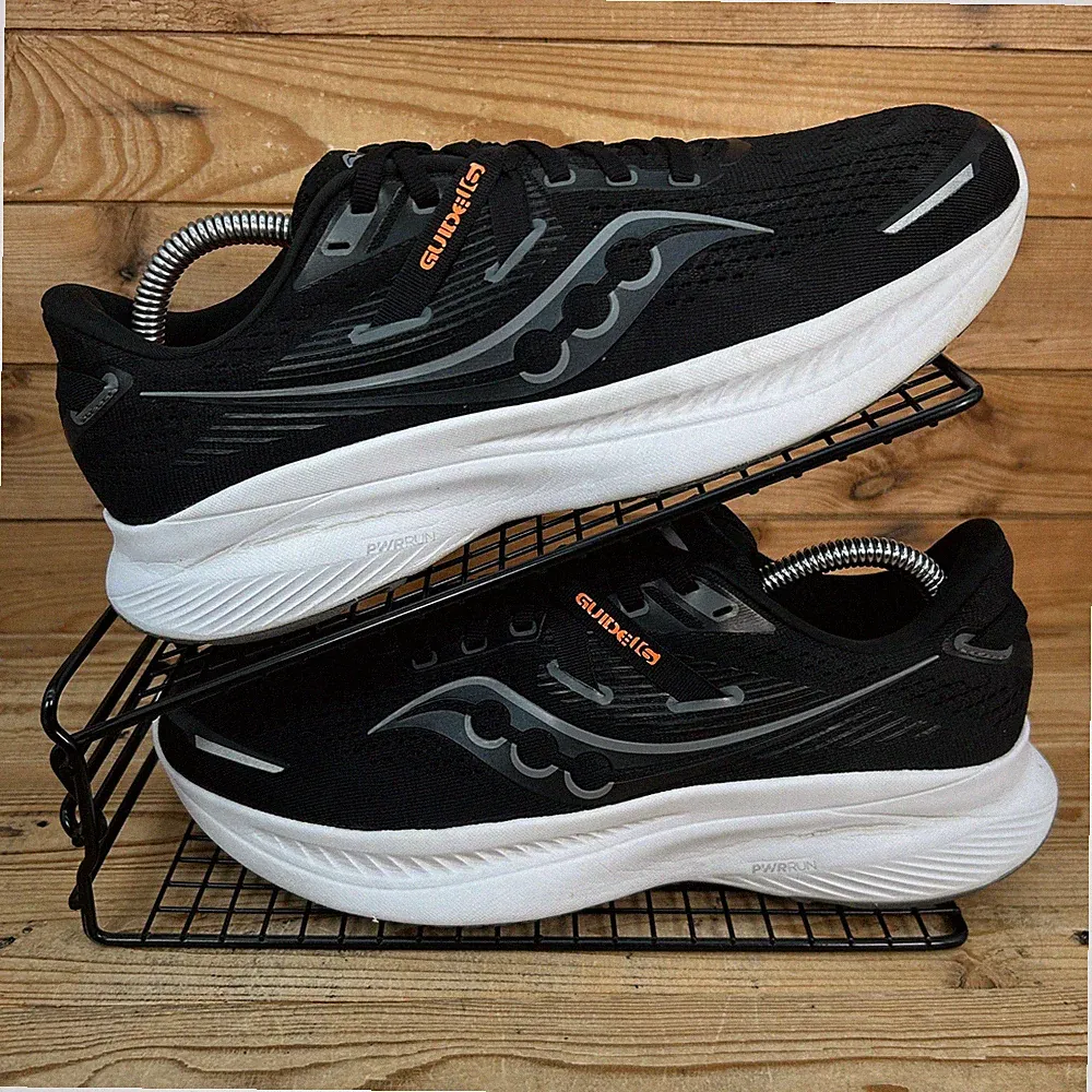 Saucony Turnschuhe Herren Größe UK 7 Guide 16 schwarz Straßenlauf gepolstert Fitnessschuhe
