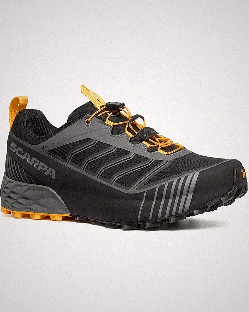 Scarpa Ribelle Run 2 GTX Gore-Tex Trail Laufschuhe Herren Dunkelgrau/Saffron