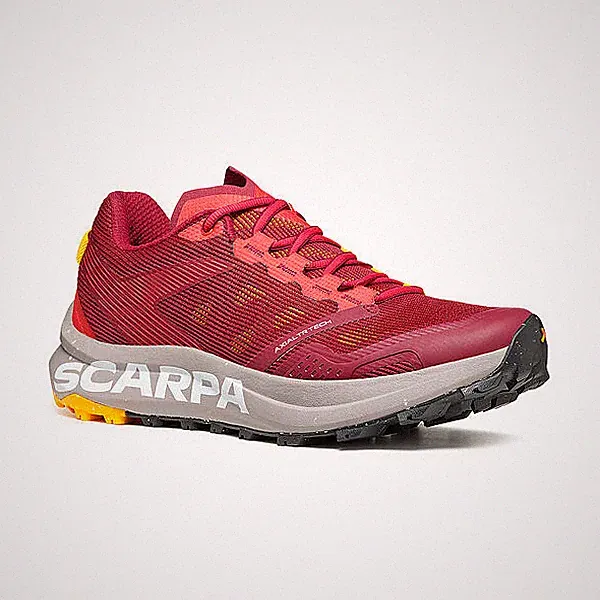 Scarpa spin planet women deep red/saffron Trailschuhe , Running Schuh