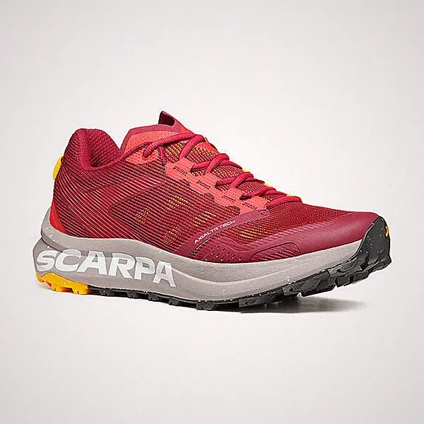 Scarpa spin planet women deep red/saffron Trailschuhe , Running Schuh