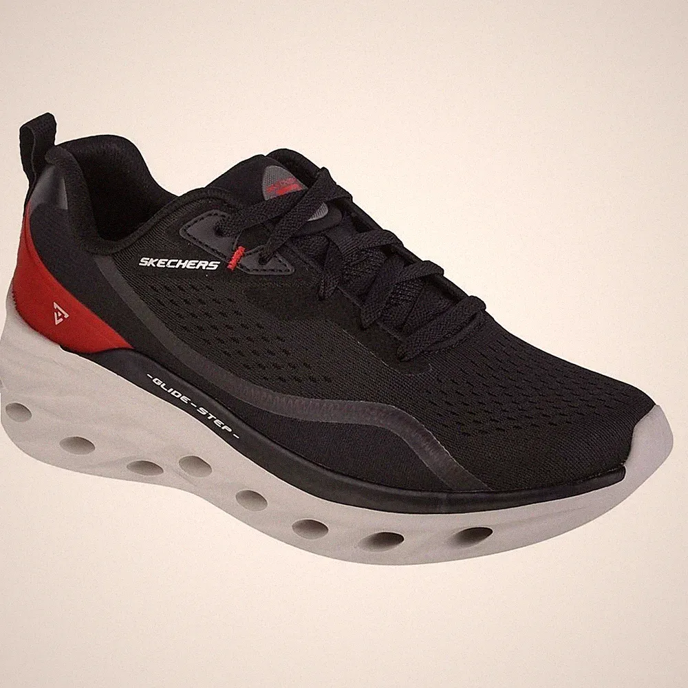 Schuhe Lauf Herren Skechers Glide Step Swift Midio 232636BKRD Schwarz
