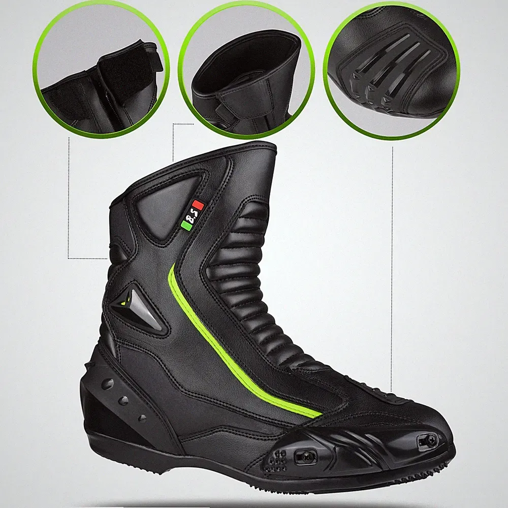 Schuhe Motorradschuhe Leder Wasserdicht Roller Termin Reise mit Protektoren