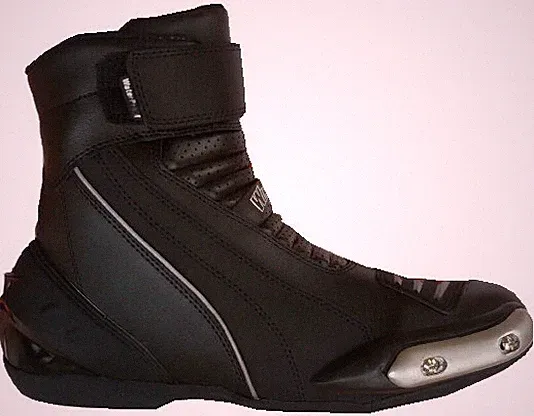 Schuhe Stiefeletten Poloshirt WinNet Low Motorrad Protektoren und Slider Leder Schwarz