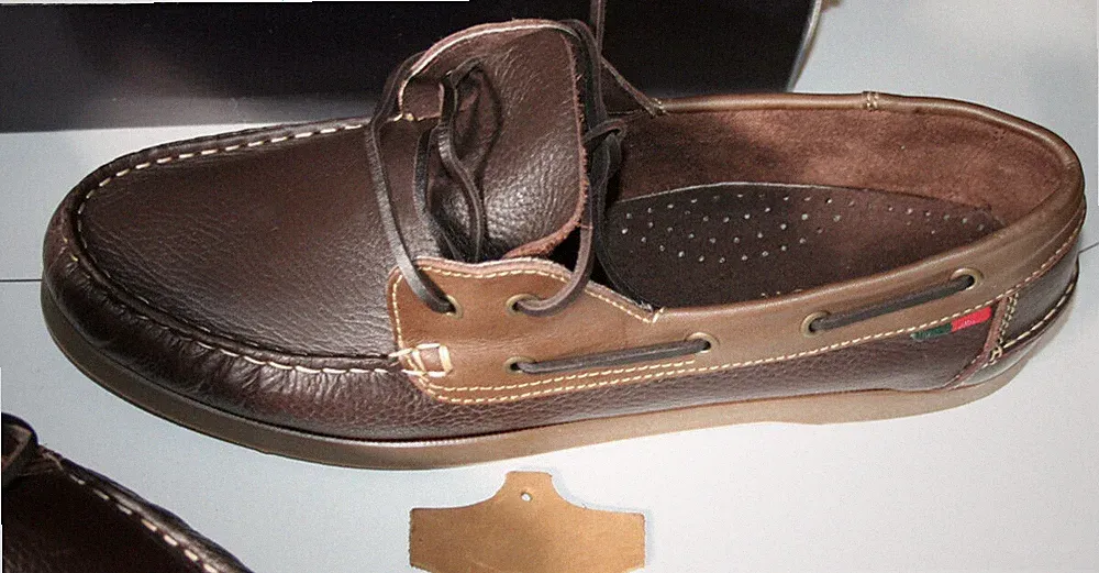 SEAPOR BOATSTYLE 45/46 Neu echt Leder kombiniert coffee naturbelassen