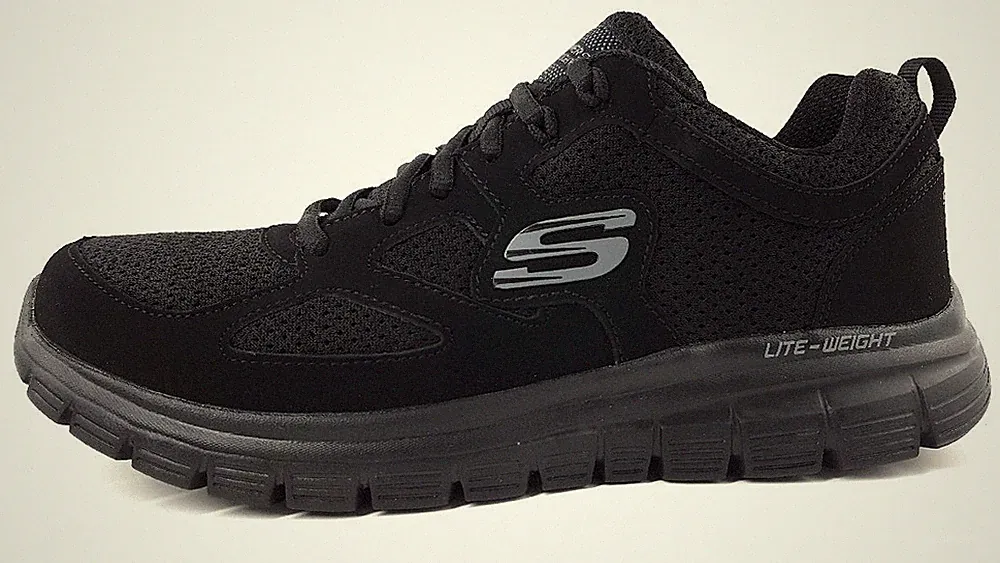 Skechers Burns Sportschuhe Herren Trainingsschuhe Sneaker Schwarz Freizeit