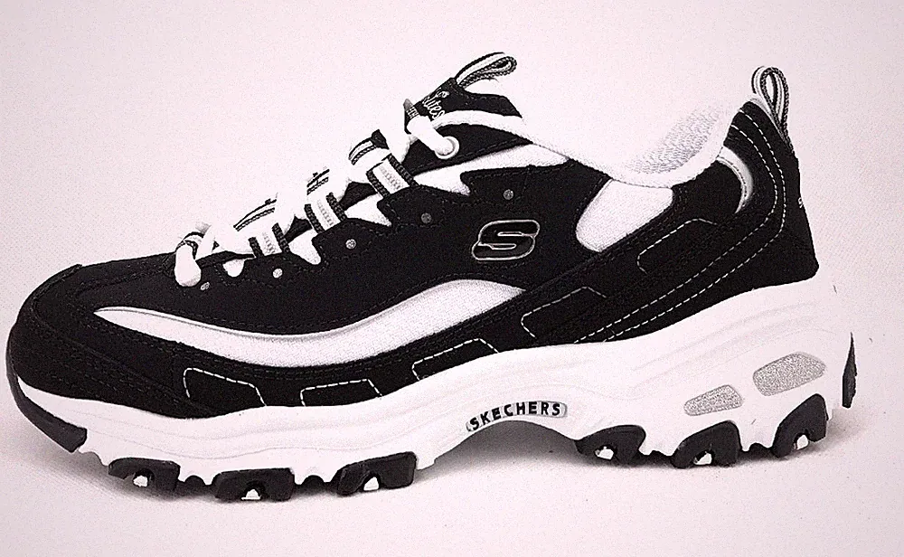 Skechers D Lites Sportschuhe Damen Laufschuhe Sneaker Schwarz Freizeit