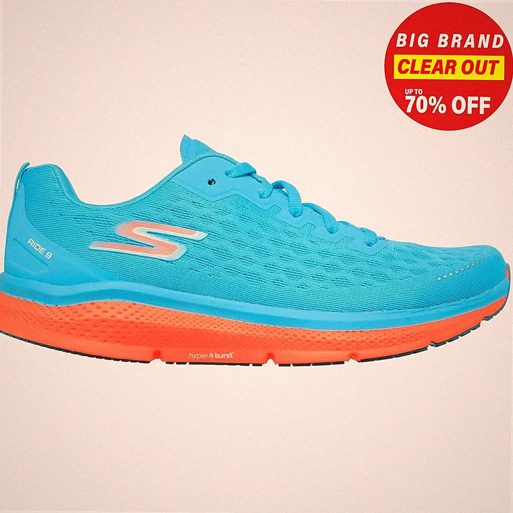 Skechers Go Run Ride 9 Herren Lauf Fitness Sport Schuhe Blau