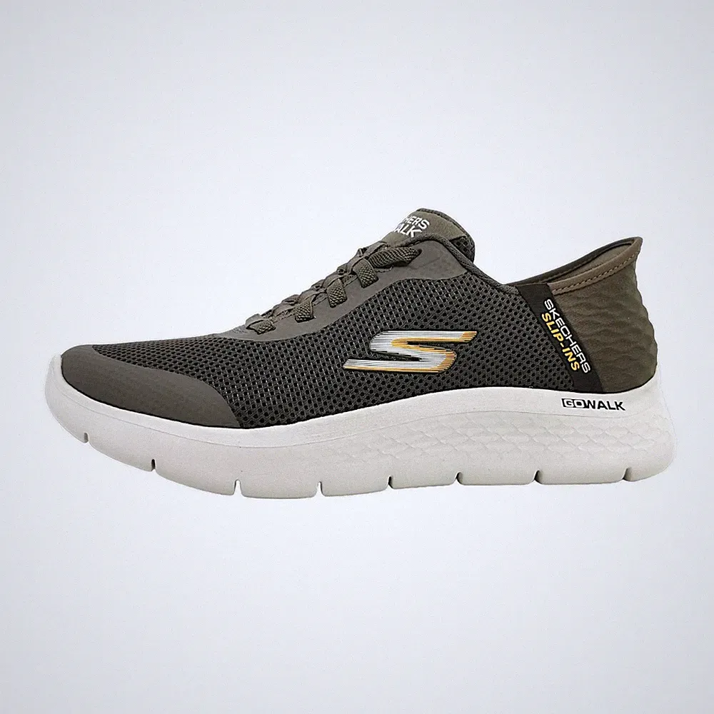 Skechers GO WALK FLEX HANDS UP Sportschuhe Herren Laufschuh Braun Freizeit